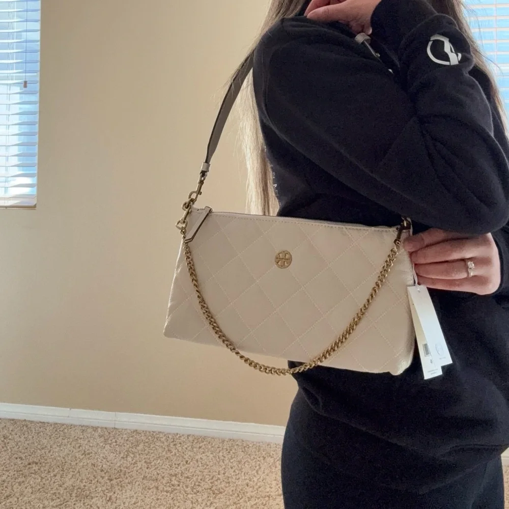 NWE, Tory Burch willa zip Cream Women's shoulder Bag brie